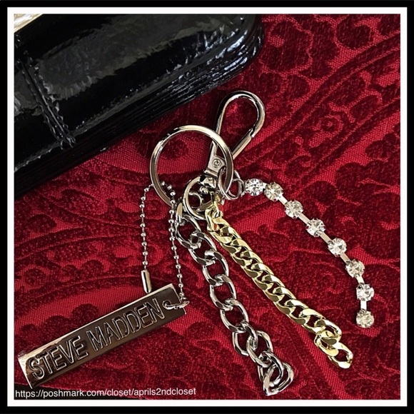STEVE MADDEN BLACK WALLET & KEY CHAIN SET A2C - Picture 5 of 8